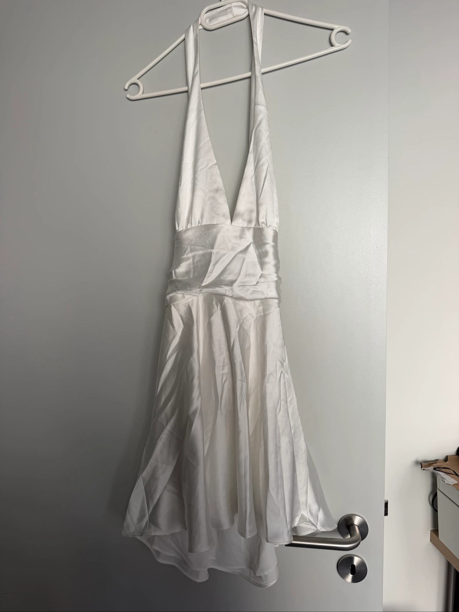Vestido de satén blanco Zara – photo 2
